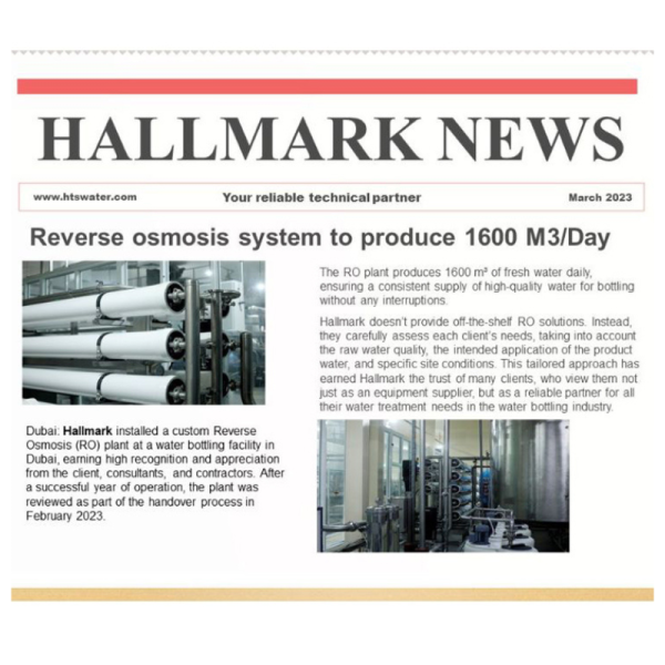 Reverse Osmosis System To Produce 1600 M3/Day